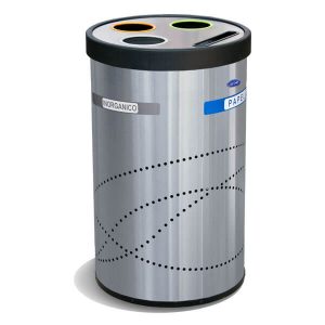 ART CENTER /Basurero ecologico jumbo reciclable para separacion de basura y residuos en acero inoxidable